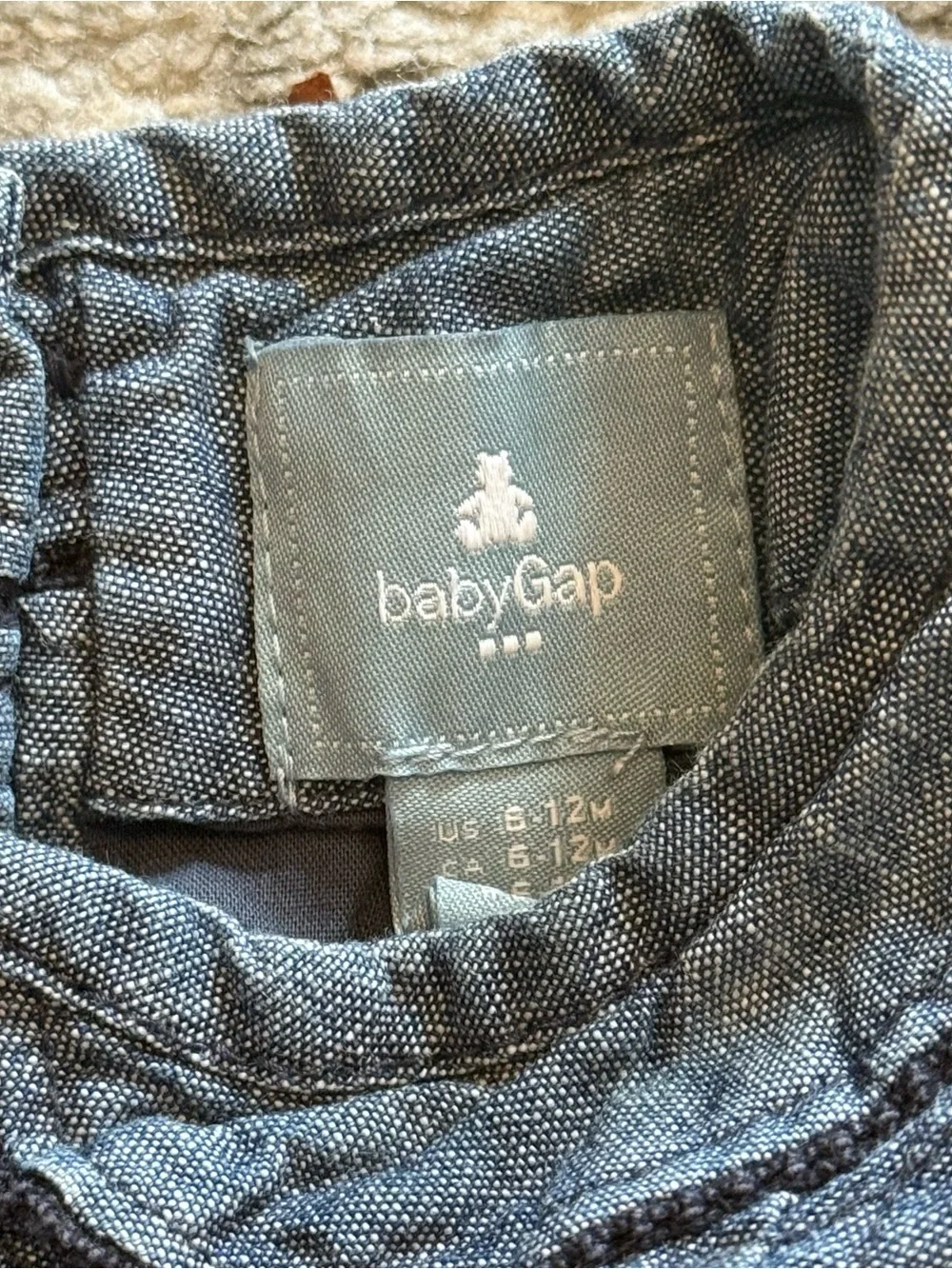 Baby Gap Denim Dress 6–12M Sleeveless Ruffle Hem Jean Style Baby Outfit